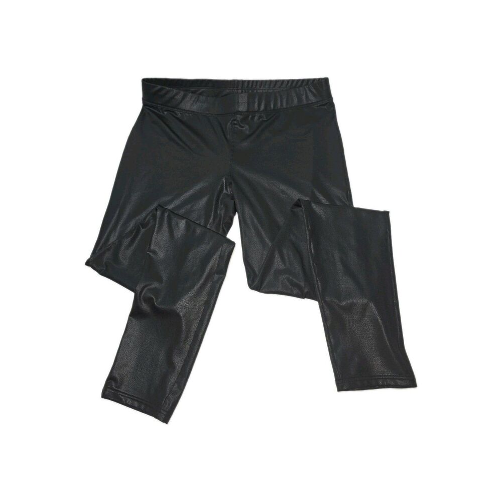 Simply Southern Collection Black Faux Leather High Rise Ankle Leggings XXL